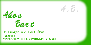 akos bart business card