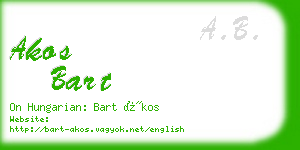 akos bart business card